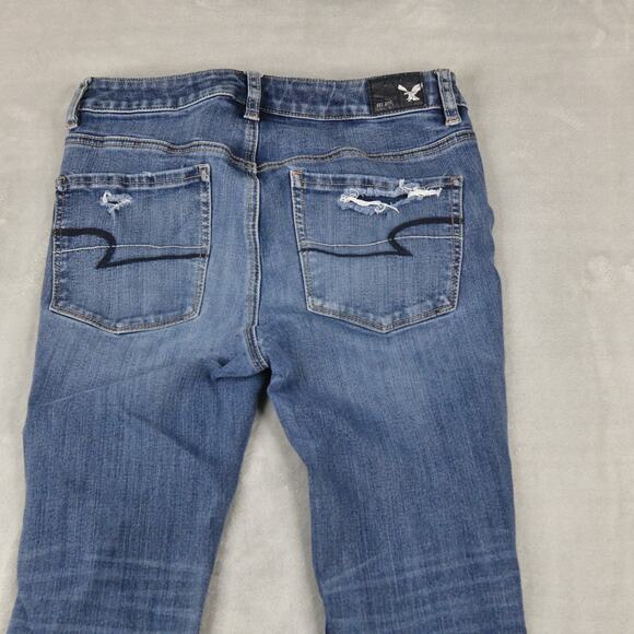 American Eagle Jeans Womens 6 Reg 27x27 Hi-Rise Jegging Distressed Blue Denim - Picture 8 of 12